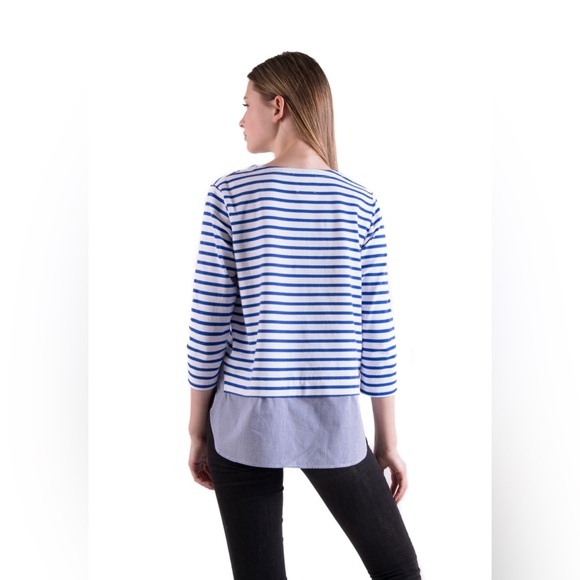 Anthropologie Lili’s closet GABBI BLUE STRIPED TOP - Picture 2 of 4